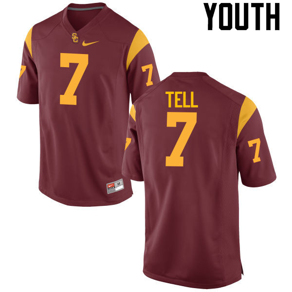 Youth #7 Marvell Tell III USC Trojans College Football Jerseys-Cardinal